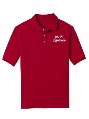 Short Sleeve Cotton Polo T-Shirt Red